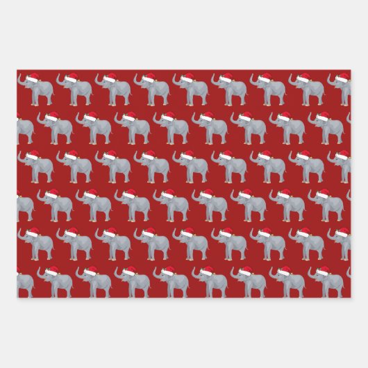 Schattigee Kerst Olifant Kinder Inpakpapier Vel (Voorkant)