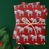 Schattigee Kerst Olifant Kinder Inpakpapier Vel
