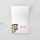 Schattigee kerst olifant vakantie Kaart (Binnen)