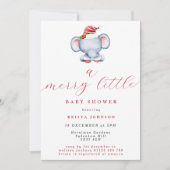 Schattigee Kerst Olifant Vrolijk klein Baby shower Kaart (Voorkant)