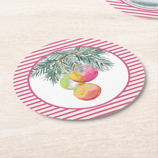 Schattigee Kerst Onderzetters Roze en Groen (Gebogen)