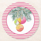 Schattigee Kerst Onderzetters Roze en Groen (Voorkant)