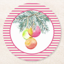 Schattigee Kerst Onderzetters Roze en Groen