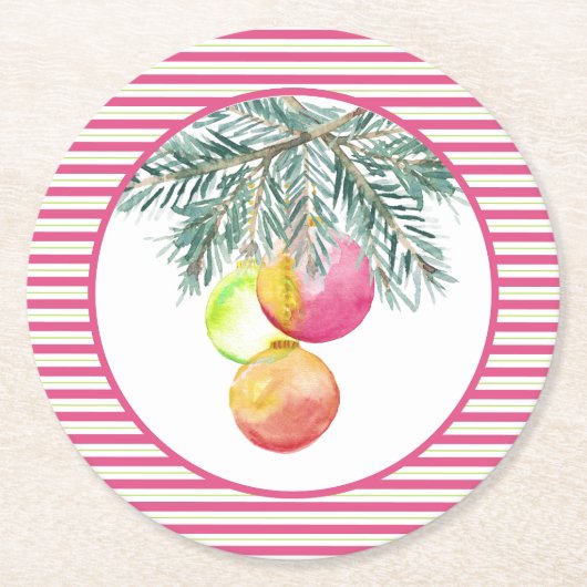 Schattigee Kerst Onderzetters Roze en Groen (Voorkant)