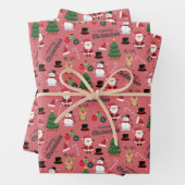 Schattigee kerst op donkerroze inpakpapier vel (In situ)