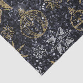 Schattigee Kerst Ornamenten Zwart Tissuepapier (Detail)