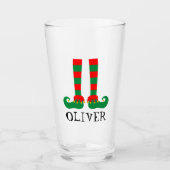 Schattigee Kerst partij elf voeten gepersonaliseer Glas (Voorkant)