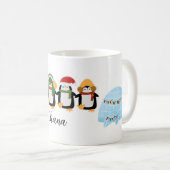 Schattigee kerst Penguin Igloo Waterverf Koffiemok (Voorkant rechts)