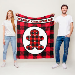 Schattigee kerst peperkoek houthakkerdeken fleece deken