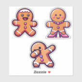 Schattigee kerst peperkoek Stickers (Vel)