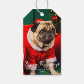 Schattigee Kerst Peppy Dog Pet Photo Lover Rood Gr Cadeaulabel (Voorkant)