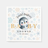 Schattigee kerst pinguïn Baby shower servetten (Voorkant)