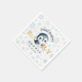 Schattigee kerst pinguïn Baby shower servetten (Hoek)