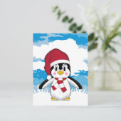 Schattigee kerst pinguïn Briefkaart (Staand voorkant)