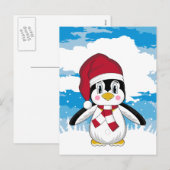 Schattigee kerst pinguïn Briefkaart (Voorkant / Achterkant)