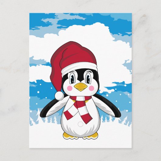 Schattigee kerst pinguïn Briefkaart (Voorkant)