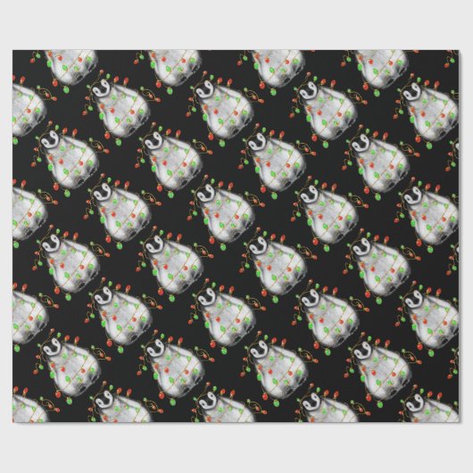 Schattigee Kerst Pinguïn vakantie juichen twinkle  Cadeaupapier (Vlak)