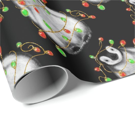 Schattigee Kerst Pinguïn vakantie juichen twinkle  Cadeaupapier (Rol Hoek)