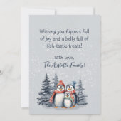 Schattigee kerst pinguïns familie vakantie flat Ka (Achterkant)