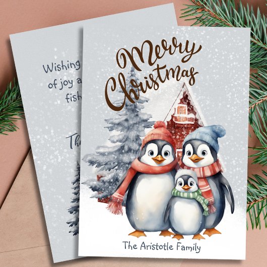 Schattigee kerst pinguïns familie vakantie flat Ka