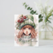 Schattigee kerst Pixie Feestdagenkaart (Staand voorkant)