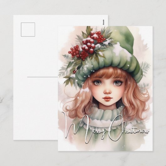 Schattigee kerst Pixie Feestdagenkaart (Voorkant / Achterkant)