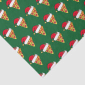 Schattigee Kerst Pizza Slices in Santa Hats Groen Tissuepapier (Detail)