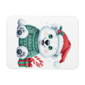 Schattigee kerst Polar Beer in feestelijke trui Magneet (Horizontaal)