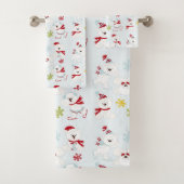 Schattigee kerst Polar Beren en sneeuwvlokken Bad Handdoek (Insitu)