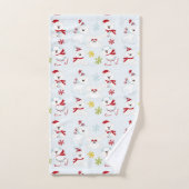 Schattigee kerst Polar Beren en sneeuwvlokken Bad Handdoek (Handdoek)