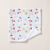 Schattigee kerst Polar Beren en sneeuwvlokken Bad Handdoek (Wasdoekje)