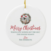 Schattigee kerst pug hond puppy kerstmuts keramisch ornament (Achterkant)