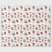 Schattigee kerst Puppies inpakpapier (Vlak)