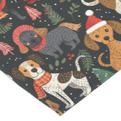 Schattigee Kerst Puppies Naadloos Patroon Korte Tafelloper (Hoek)