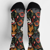 Schattigee Kerst Puppies Naadloos Patroon Sokken (Top)