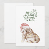 Schattigee Kerst Puppy Dog Christmas Waterverf Feestdagenkaart (Voorkant / Achterkant)