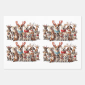 Schattigee kerst puppy honden inpakpapier vel (Voorkant 3)