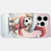 Schattigee kerst puppy in santa hoed Case-Mate iPhone case (Achterkant (horizontaal))