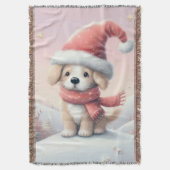 Schattigee kerst puppy in santa hoed deken (Voorkant Verticaal)