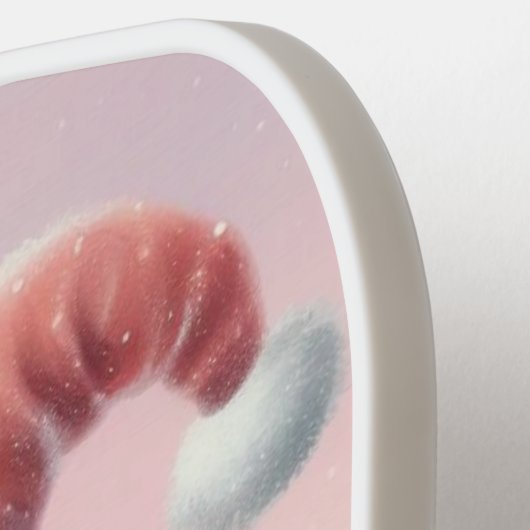 Schattigee kerst puppy in santa hoed pickleball paddle (Links Detail)