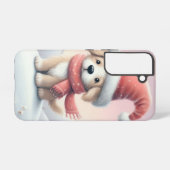 Schattigee kerst puppy in santa hoed samsung galaxy hoesje (Achterkant horizontaal)