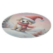 Schattigee kerst puppy in santa hoed snijplank (Hoek)