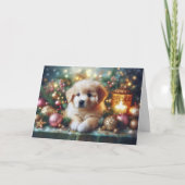Schattigee kerst puppy Inspirerend Christelijk ver Feestdagen Kaart (Voorkant)