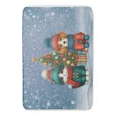 Schattigee kerst puppy & kitten badmat (Voorkant Verticaal)