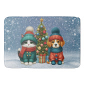 Schattigee kerst puppy & kitten badmat (Voorkant)