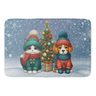 Schattigee kerst puppy & kitten badmat
