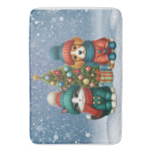Schattigee kerst puppy & kitten badmat (Voorkant Verticaal)