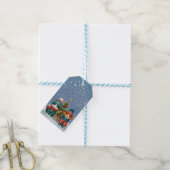 Schattigee kerst puppy & kitten cadeaulabel (Met Touw)