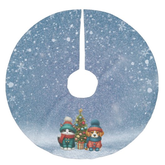 Schattigee kerst puppy & kitten kerstboom rok (Voorkant)