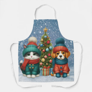 Schattigee kerst puppy & kitten schort